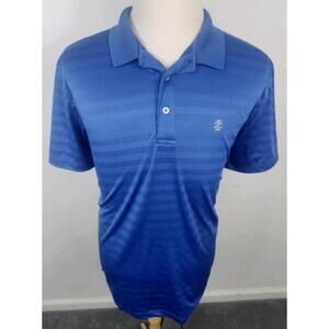 Izod Golf Cool FX Mens Large Blue  Polo Short Sleeve Casual Shirt EUC